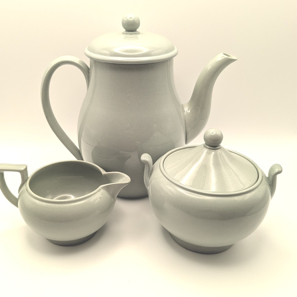 Wedgwood  Etruria Celadon MCM Coffee Tea Pot Sugar Bowl Creamer Made in England